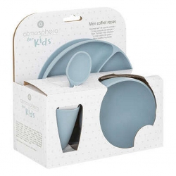 SET REPAS SILICONE BLEU