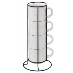 RACK 4 MUGS S LANA BLANC 20 CL
