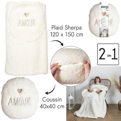 COUSSIN ET PLAID SHERPA...