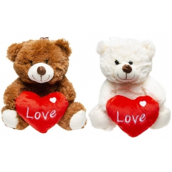 PELUCHE OURS COEUR 23 CM