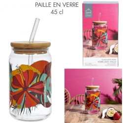 CANETTE ET PAILLE VERRE 45...